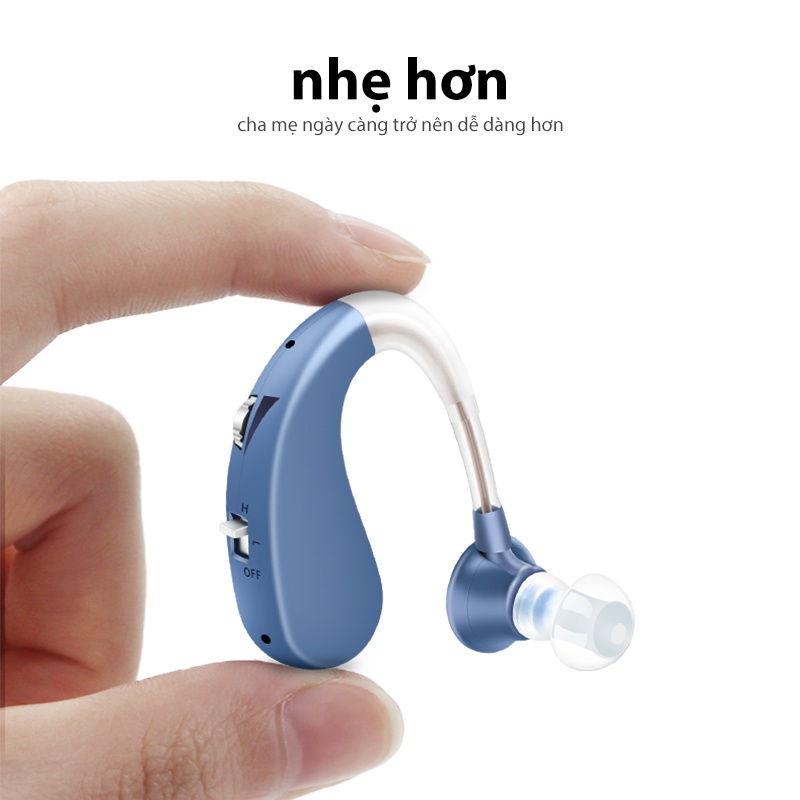 Britzgo Giảm nhiễu Máy Trợ Thính điếc USB Phí Cho Người Già Bộ khuếch đại nghe giảm nhiễu điếc VHP-1204 bạc xanh