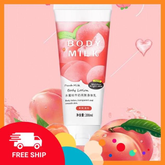 [FreeShip] Dưỡng Ẩm, Dưỡng thể trắng da mềm mịn hương quả đào - Nội địa trung Body Lotion