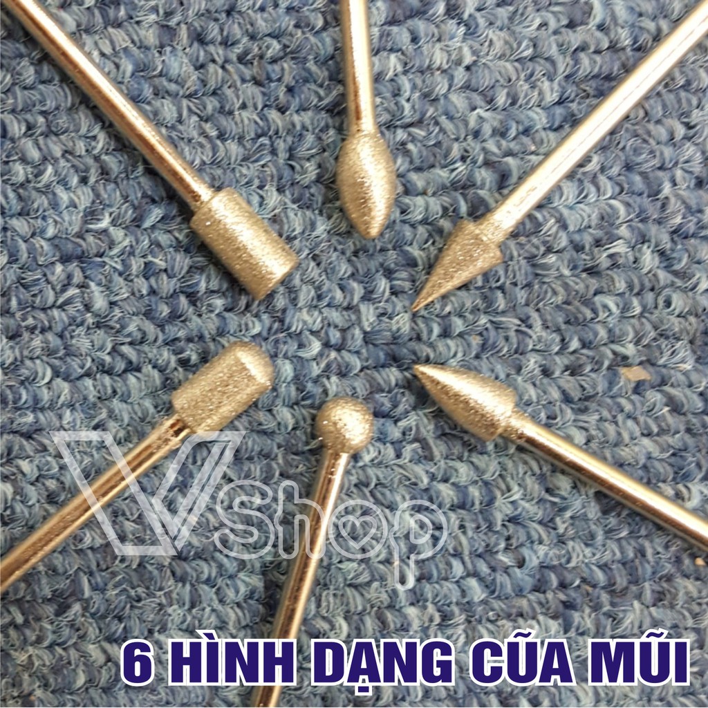 Mũi mài, dùng cho máy mài mini, chạm khắc thủ công mỹ nghệ