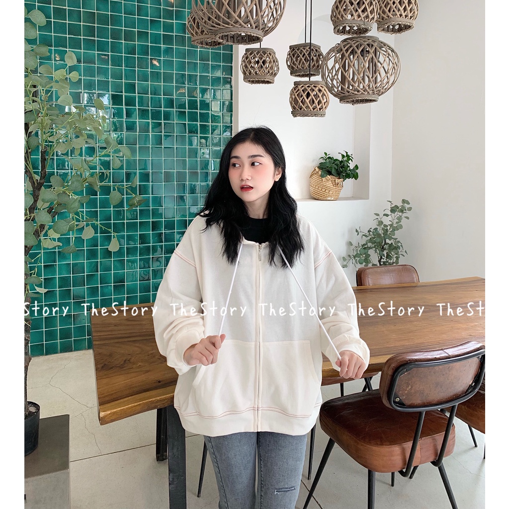 [STORY MADE] [STR] Áo Zip Hoodie SS1, viền chỉ đỏ A709