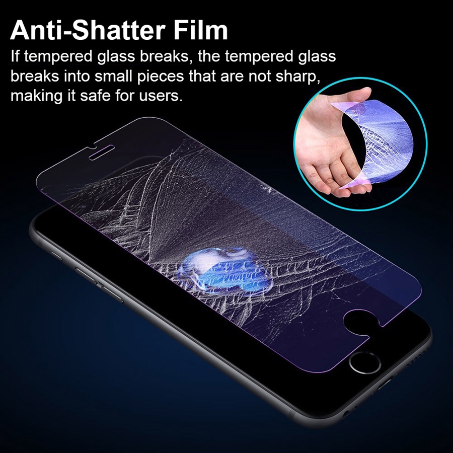 Kính cường lực chống tia sáng màu tím 9H cho iPhone 12 mini 11 Pro XR XS Max X 8 7 6s 6 Plus Chống tia cực tím Tia sáng xanh lam sáng HD Phim bảo vệ màn hình kính cường lực
