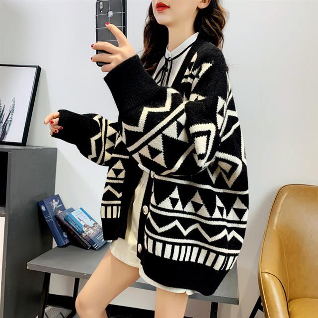 Áo Khoác Cardigan Dáng Dài Họa Tiết Hình Học Độc Đáo Hợp Thời Trang Cho Nữ | BigBuy360 - bigbuy360.vn