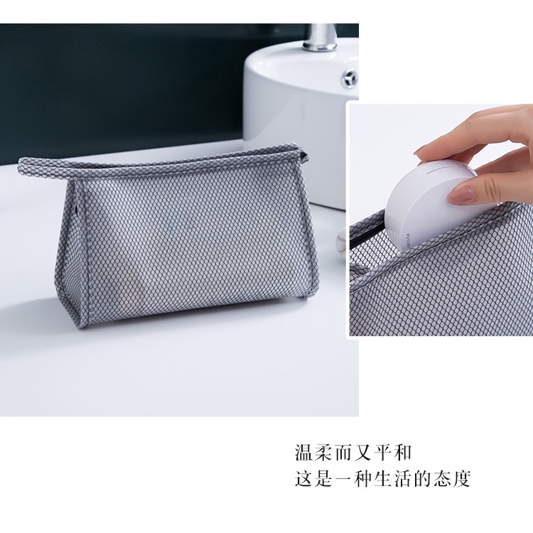 Túi EVA đựng mỹ phẩm đồ giặt giũ có kẹp lưới sức chứa lớn chống thấm nước du lịch