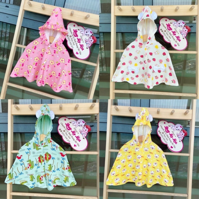 Áo Chống Nắng Cho Bé, Áo Choàng Chống Nắng Cho Bé, Áo Choàng Cánh Dơi Chống Nắng cho bé chất cotton size từ 5-17kg