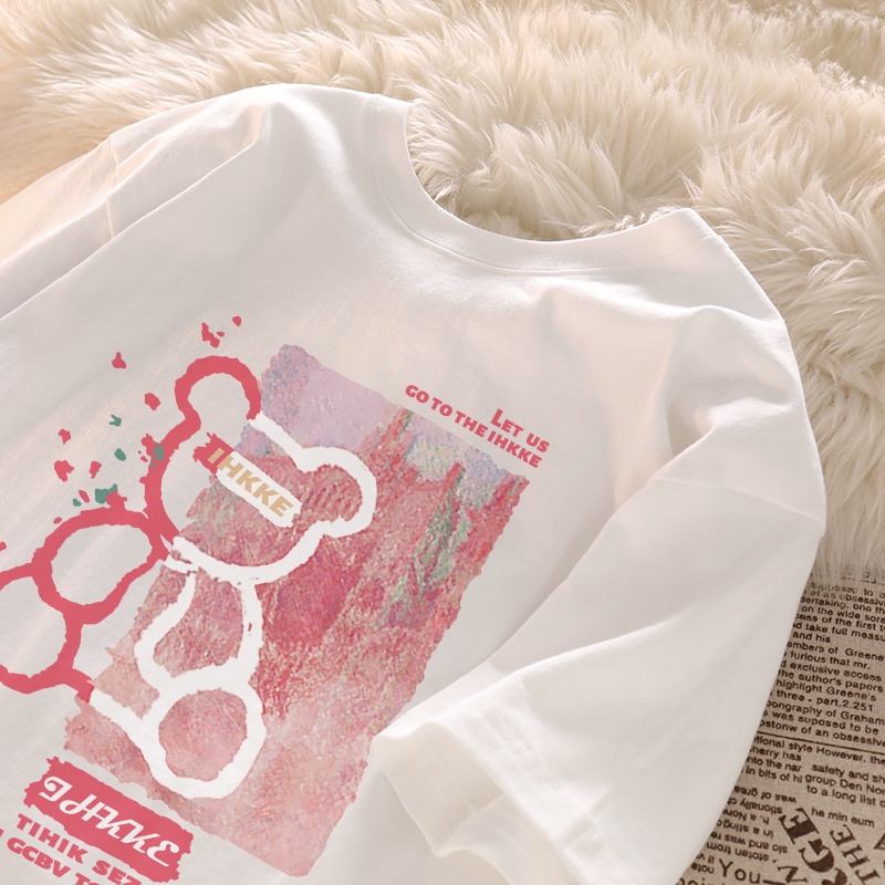 NUZIRO  Áo thun tay ngắn in họa tiết thời trang cho nữ