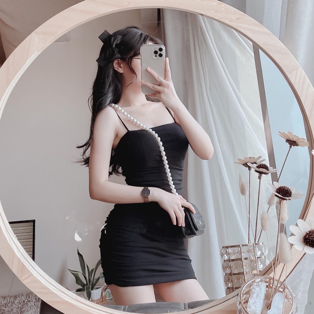 Set váy 2 dây kèm áo khoác, Váy hai dây bo tăm dáng ôm mix áo khoác ngoài cực xinh AD48 | BigBuy360 - bigbuy360.vn