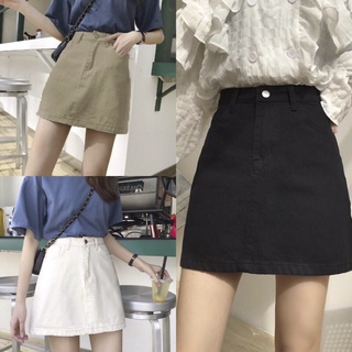 Chân váy Kaki form chữ A basic đen nude trắng