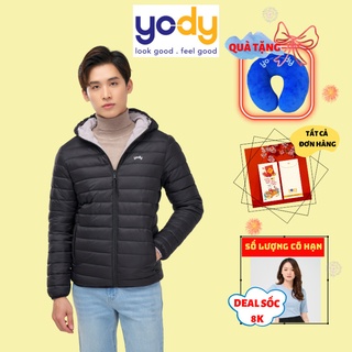 Áo Phao Nam YODY Hai Mặt Siêu Nhẹ Siêu Ấm Chống Nước, Áo Khoác Nam Có Mũ Giữ Nhiệt Tốt Mùa Đông PHM4003