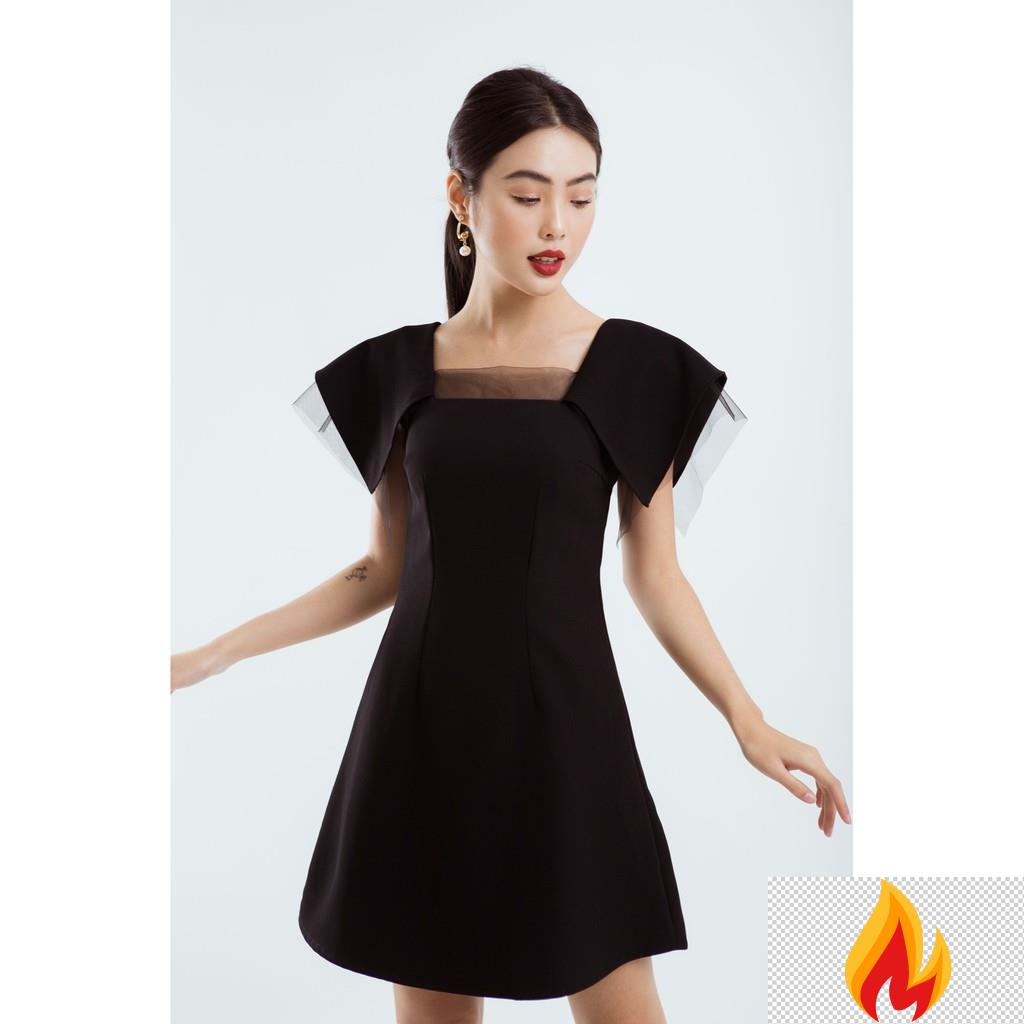 Đầm Tay Cách Điệu Phối Sheer 2 Màu EDINI - D1151 - D1112 hfZ1