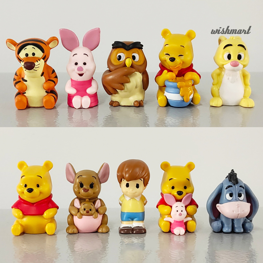 Bộ 10 Tượng Gấu Pooh Trang Trí Đáng Yêu
