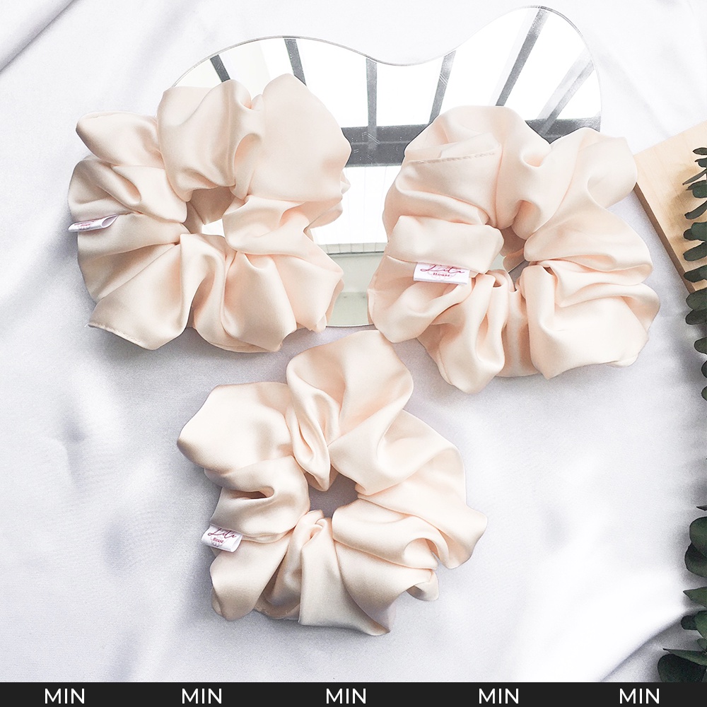 MIN - Dây chun buộc tóc Lụa Scrunchies Handmade I Cream