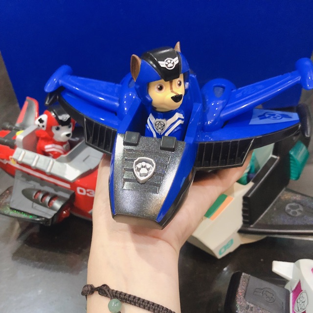 Máy bay chó cứu hộ phát đèn nhạc, bật cánh bay PawPatrol full box