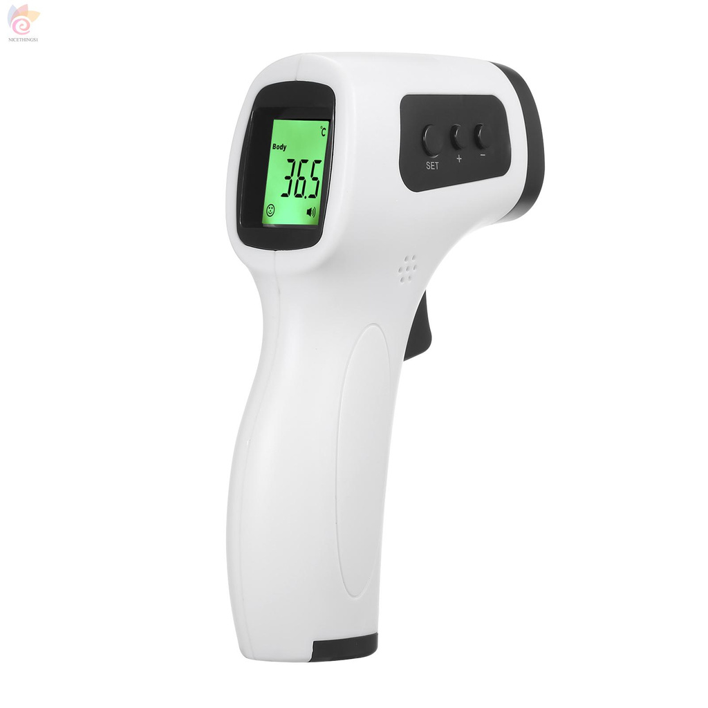 ET Non-contact Infrared Thermometer Forehead Temperature Measurement Voice Broadcast LCD Three Colors Backlight Digital Display ℃/℉ Accuracy ±0.2℃ Handheld Thermometric Indicator