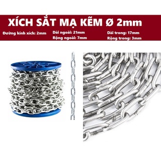 Dây xích sắt mạ kẽm [ Ø 2mm ]