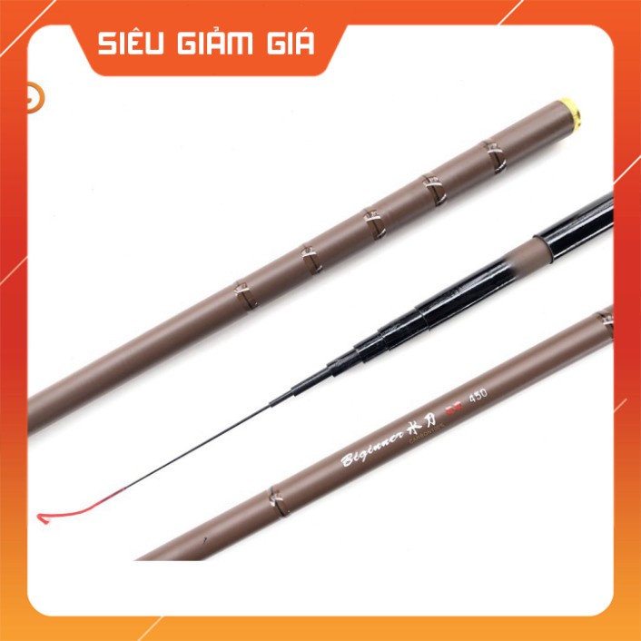 R Cần câu tay 100% carbon , tặng phao, chì, lưỡi, dây câu