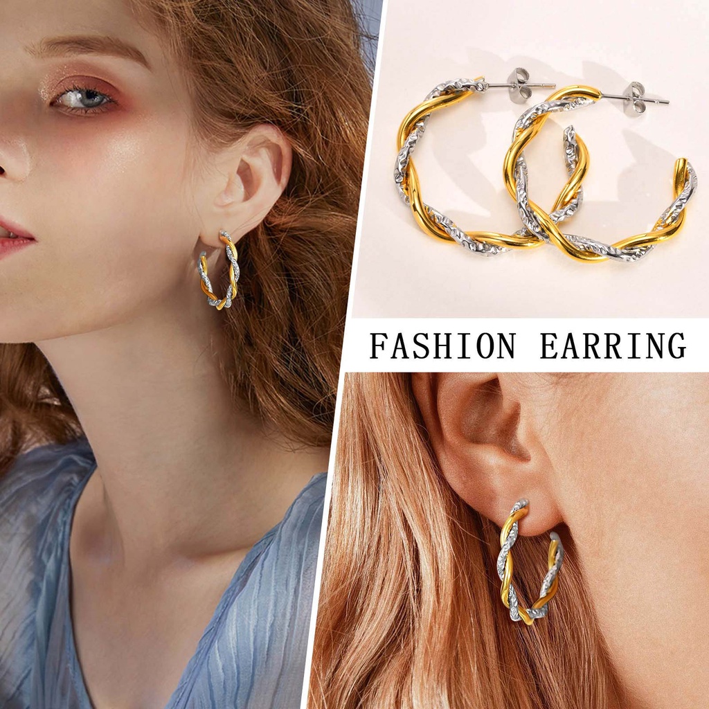 Vnox Bông Tai Dáng Dài Bằng Thép Không Gỉ 18K Chống Dị Ứng Thời Trang Dành Cho Nữ