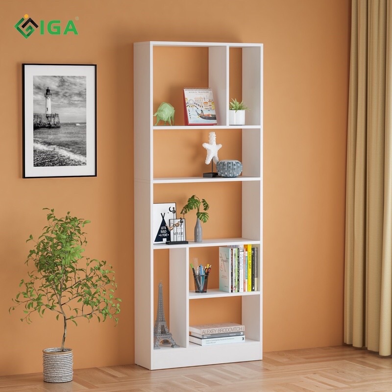 kệ sách để sàn đa năng , kệ gỗ ziczac GP233.01