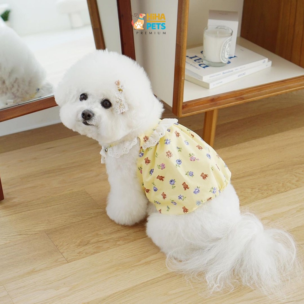 Áo Form Bí Chó Mèo Vải Cao Cấp Phối Tay Ren Thiết Kế Chuẩn Hàn Quần Áo Thú Cưng Hihapet.