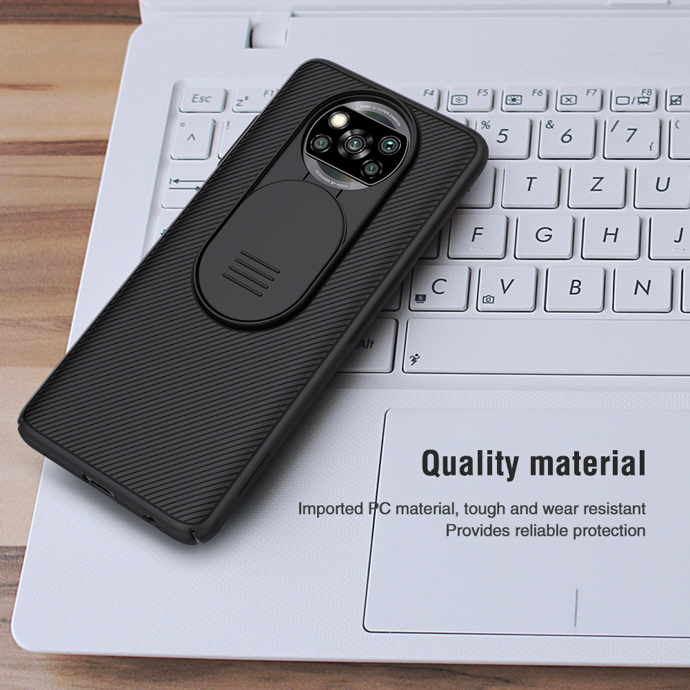 Ốp Điện Thoại Nillkin CamShield Cho Xiaomi POCO X3 Pro / X3 NFC Có Nắp Trượt Bảo Vệ Camera Bằng PC Cứng Sang Trọng