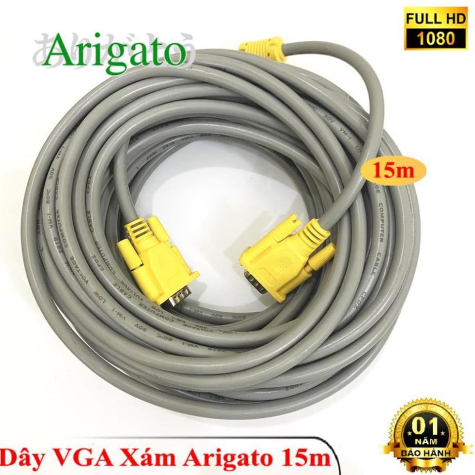 Dây VGA 15m Xám Arigato ARIGATO ĐẢM BẢO CHẤT LƯỢNG