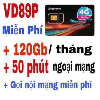 SIM VINA 4G 11 SỐ GÓI VD89P TẶNG 120GB/THÁNG FREE GỌI NỘI MẠNG