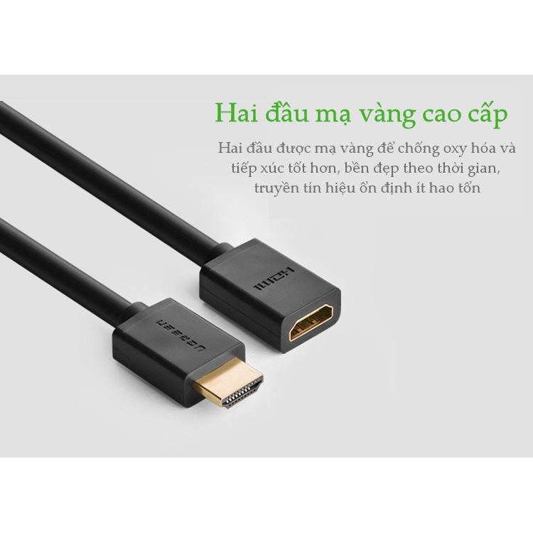 Cáp HDMI Nối Dài 0.5m 1m 2m Ugreen 10140 10141 10142 - Hàng Chính Hãng