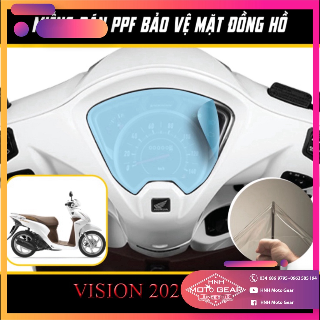 Dán Bảo Vệ Mặt Đồng Hồ Honda Vision 2021 Chât Liệu PPF 6 Lớp