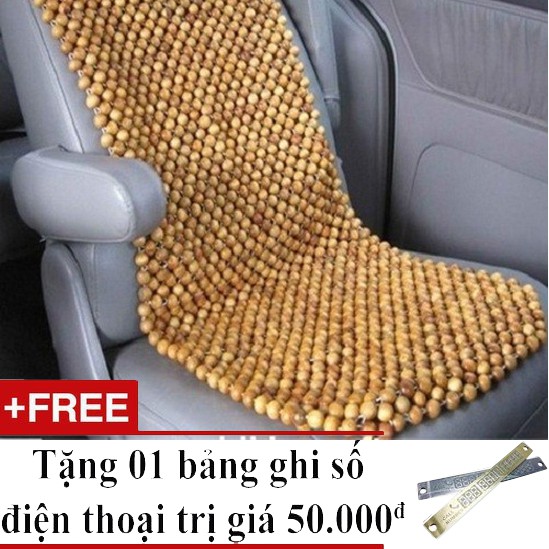 Lót ghế gỗ pơ mu, hạt to, để mộc + Tặng 01 bảng ghi số điện thoại