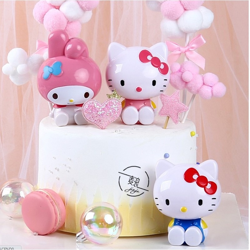 Phụ kiện trang trí bánh kem hình Hello Kitty