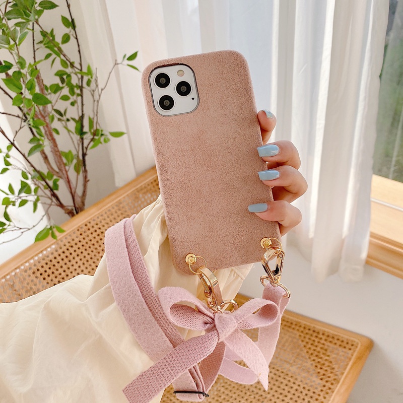 Ốp lưng Iphone có dây đeo thắt nơ dành cho Iphone 7/7plus/8/8plus/x/xr/xs/11/12/13/pro/promax