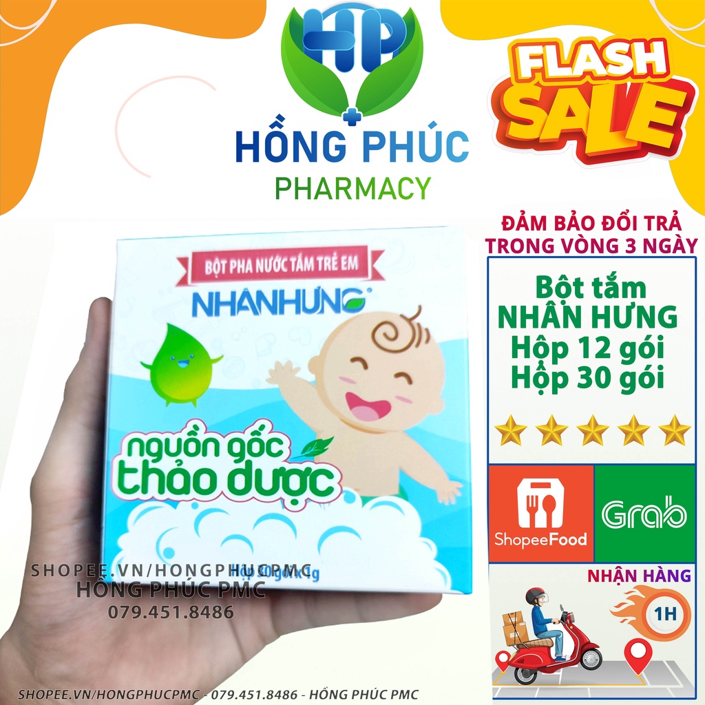 Bột Pha Nước Tắm Trẻ Em Nhân Hưng ⚡Chính Hãng⚡ 30 Gói X 1G