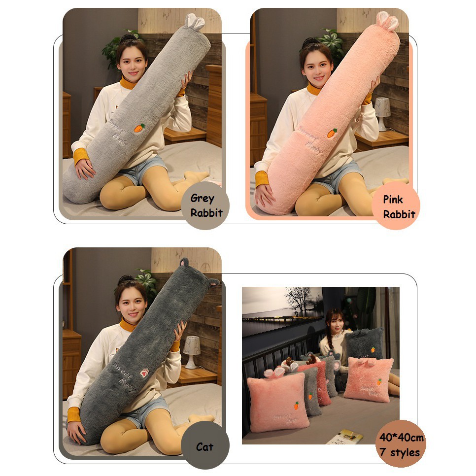 Gối Ôm Nhồi Bông Dáng Dài Mềm Mại Thiết Kế Hình Động Vật Dễ Thương Cho Bé Gái