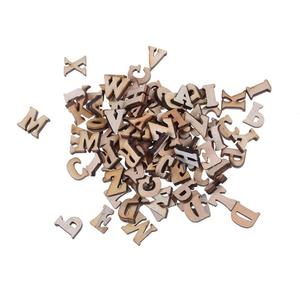 Set 100 Miếng Gỗ In Chữ Chưa Hoàn Thành Dùng Để Trang Trí DIY