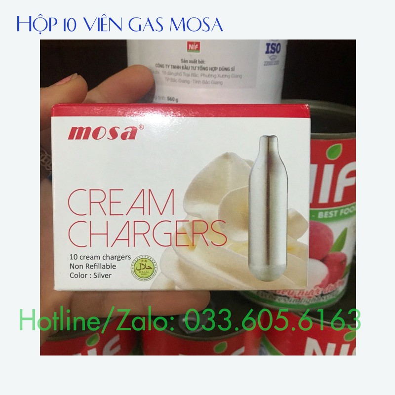 Hộp Ga Mosa 10 Viên dùng cho Bình xịt kem