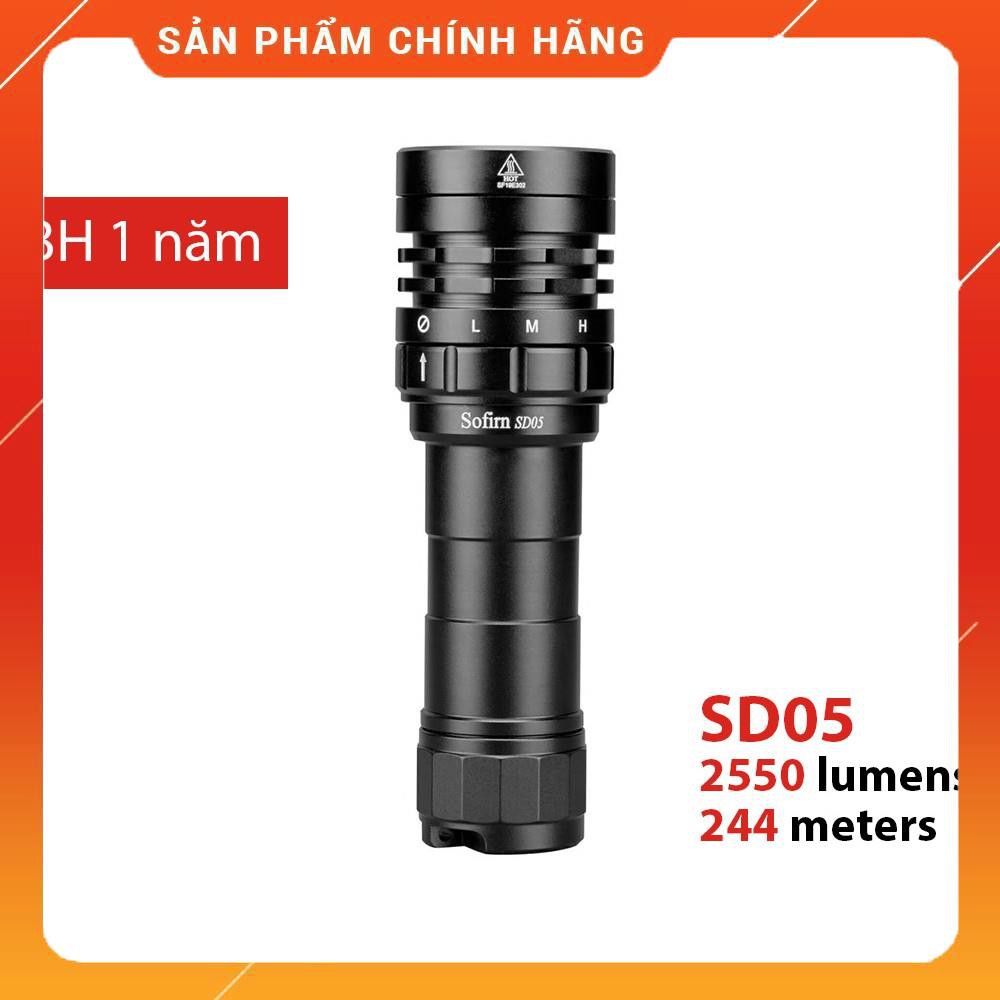 [BH 1 NĂM] Đèn pin và đèn đèn lặn SOFIRN SD05 sáng cao 2550lm xa 244m chịu độ sâu 100m