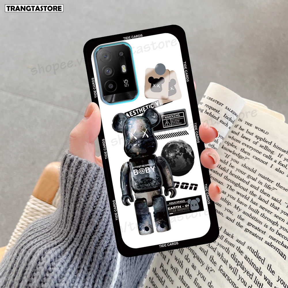 Ốp Oppo A54 / A74 / A95 4G in hình gấu Bearbrick,Mountain,xanh,đen,đỏ giá rẻ