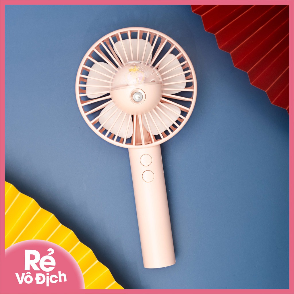 Quạt Phun Sương Hơi Nước Cầm Tay Mini  Quạt Tích Điện Với Dây Sạc USB Chất Lượng Siêu Mát Nội Địa Trung