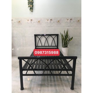 Giường sắt đan chéo 1m2x2m