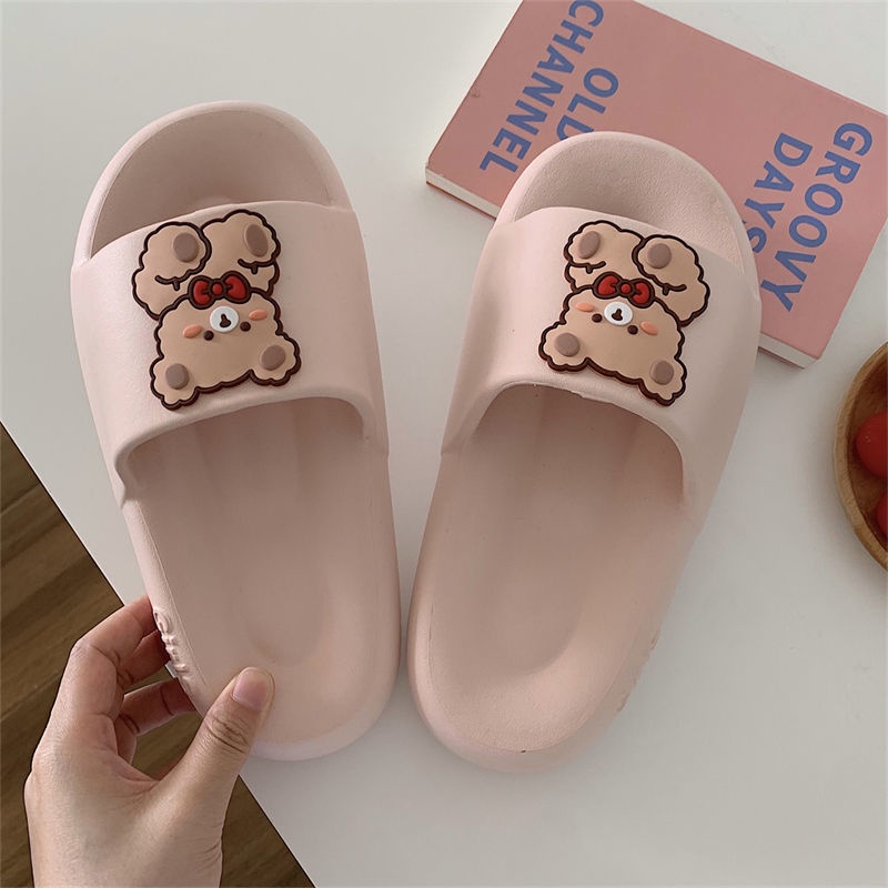 Oeteo Dép Xỏ Ngón Đế Bằng Hình Gấu Hồng Dễ Thương Cho Nữ