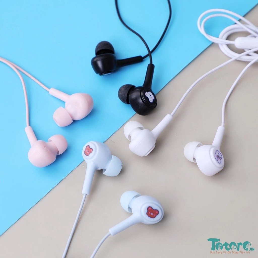 Tai nghe Earphone kèm hộp Thú tròn ú - Caro Thú Xù - Khủng Long Phi Hành Gia