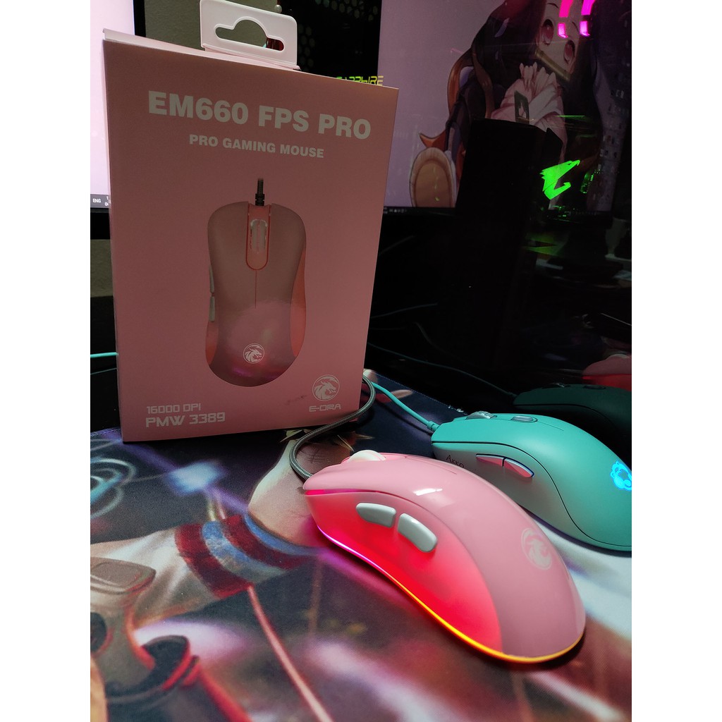 Chuột Gaming E-Dra EM660 Pro PMW3389 FPS Gaming mouse 16k DPI