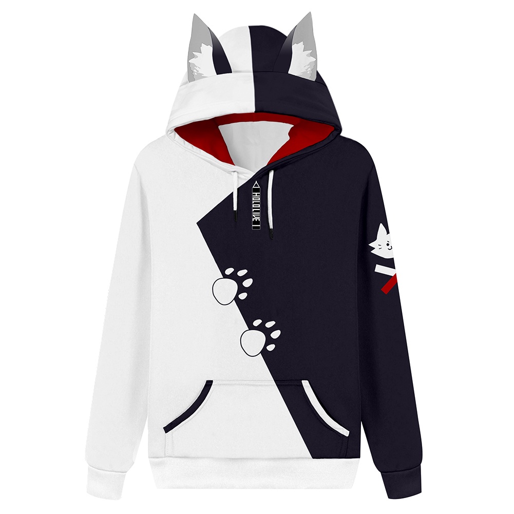 Áo Hoodie In Hình Hololive VTuber Ookami Mio 3D Phong Cách Đường Phố Cho Nam Và Nữ