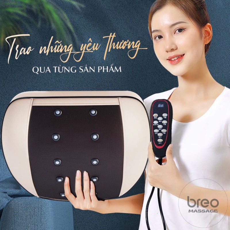 Máy massage lưng JB-3033, massage cột sống có điều khiển, sưởi ấm hồng ngoại, 9 Chế Độ, Khí Nén phục hồi cơ bắp breo
