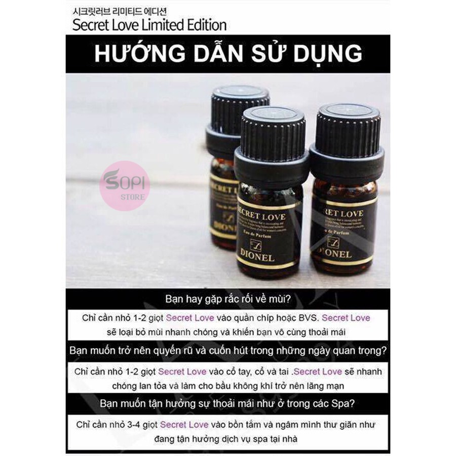Nước hoa vùng kín Dionel secret love Hàn Quốc 5ml- Sopi Store