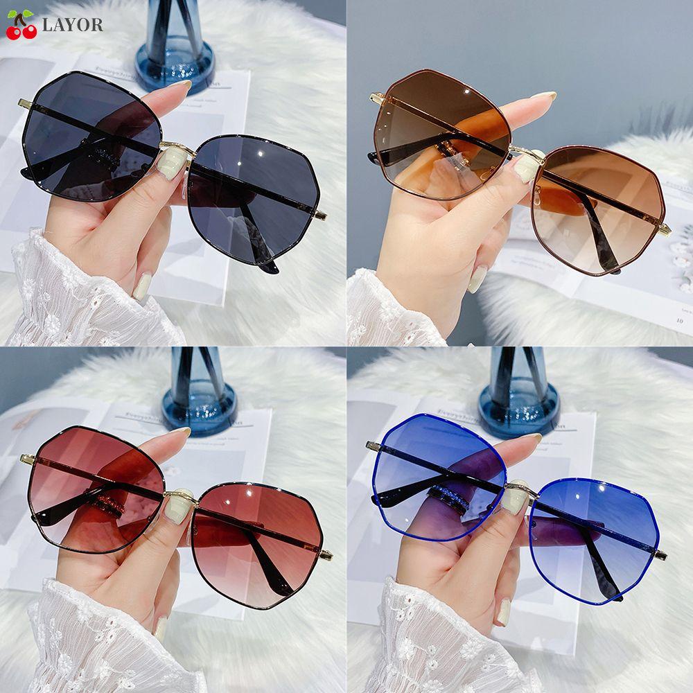 Kính Mát Gọng Oval Kim Loại Chống Tia UV 400 Thời Trang Cá Tính Cho Nam Nữ