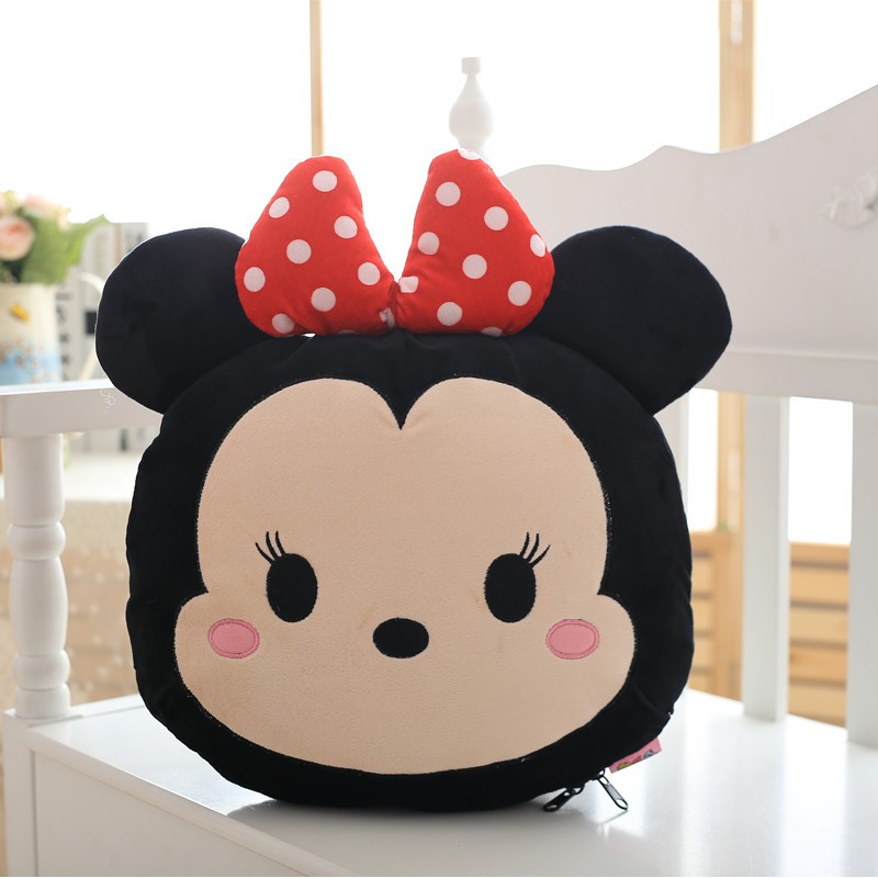 Bộ Chăn Gối 2 Trong 1 Hình Mickey Minnie Dễ Thương