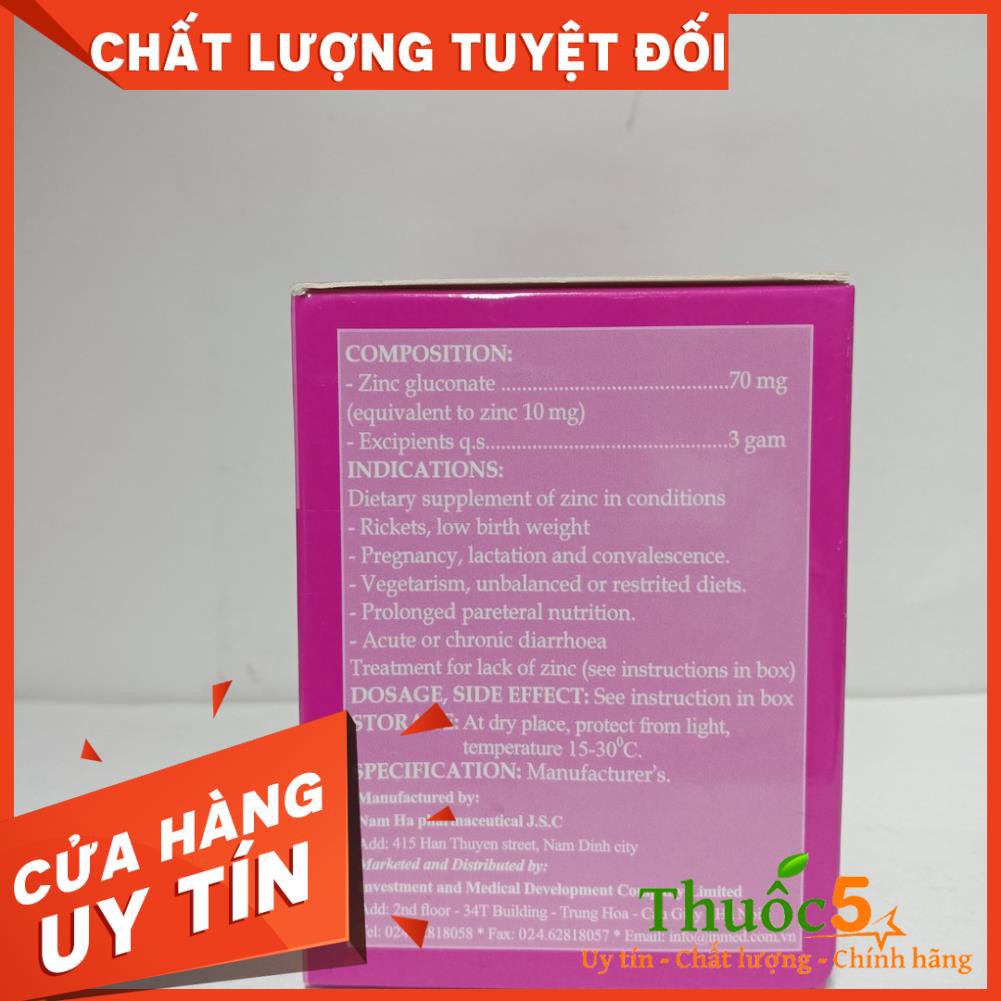 [GIÁ GỐC] Zinc-Kid Inmed cốm bổ sung kẽm cho trẻ, hộp 25 gói x 3g