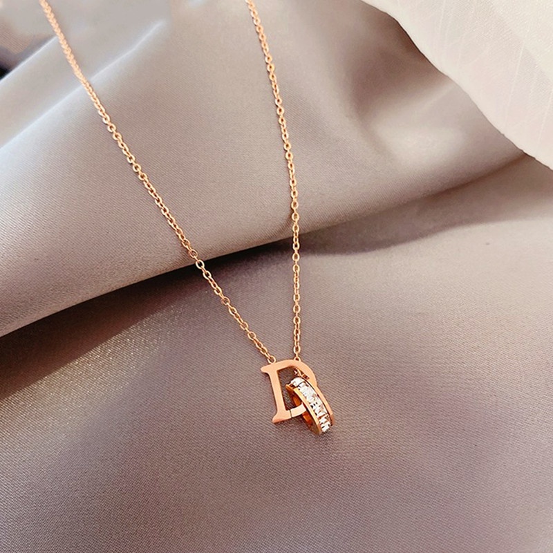 Dây chuyền nữ titan không gỉ mạ vàng 18k đính đá pha lê lấp lánh cao cấp thời trang Hàn Quốc 2021