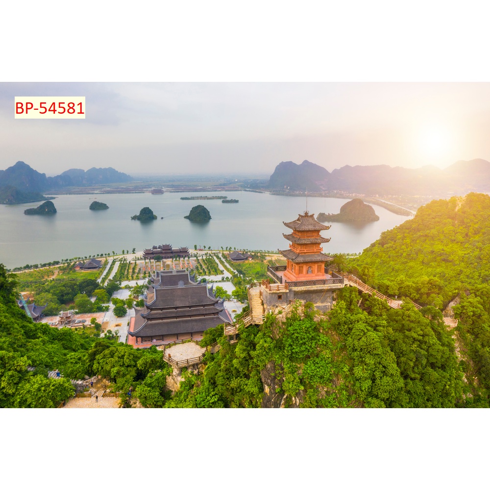Tranh dán tường tổng hợp địa danh Việt Nam 3D xé không rách, lau chùi thoải mái, chống thấm nước, không phai màu