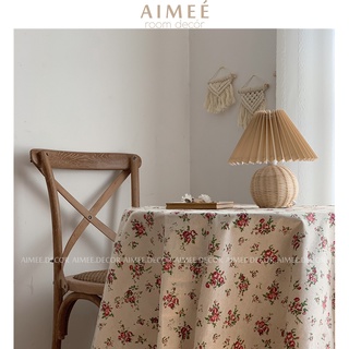 Khăn trải bàn hoa nhí vải canvas vintage trải bàn cà phê, thảm picnic - Aimee.decor